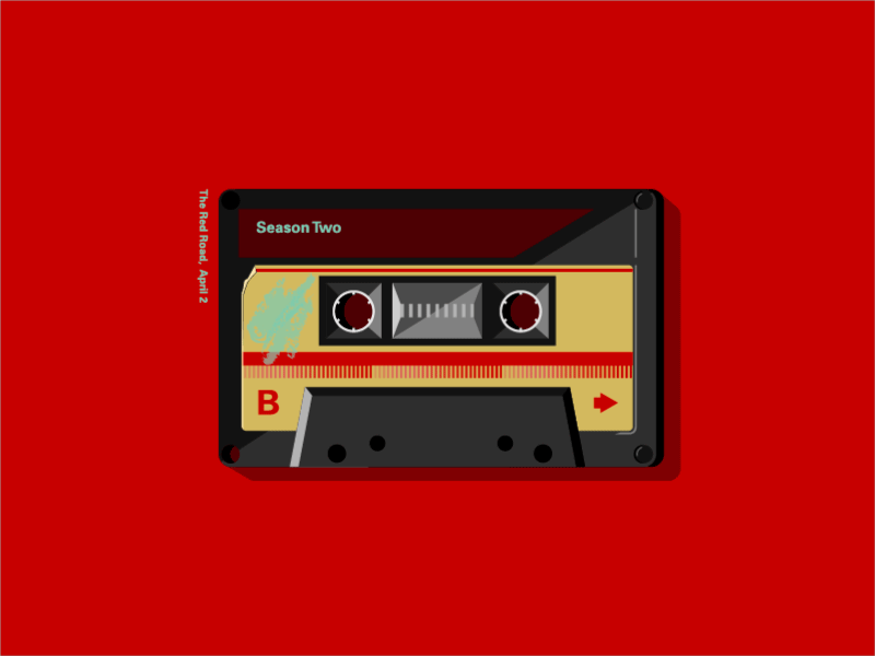 The Red Road animation audio cassette gif illustration red road vector