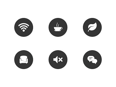 Whitney Icons chair coffee conversation icon icons nature simple sound vector wifi