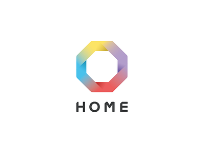 Home app branding geometric gradient logo octagon