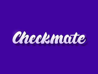 Checkmate Logo Type checkmate cursive glow metal metallic purple script shine type typography