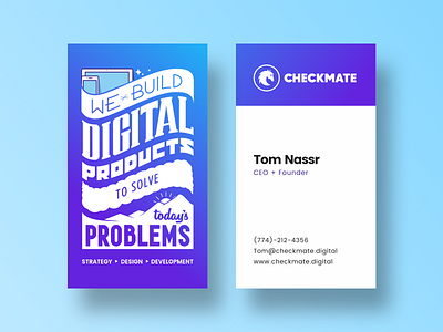 Checkmate Cards Redesign business cards cards checkmate computer desktop gradient mobile mountains phone stars sun