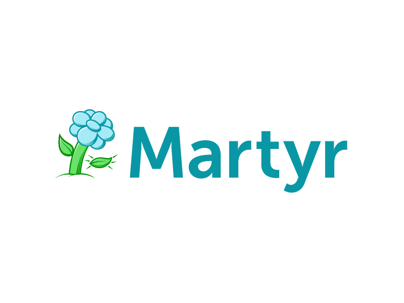 Martyr Logo Concept 2 blue checkmate drop fall flower logo martyr simple