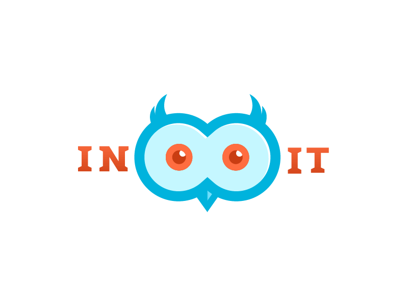 In It - Logo Concept 2 animal ar beak eyes feathers in it logo owl typography vr