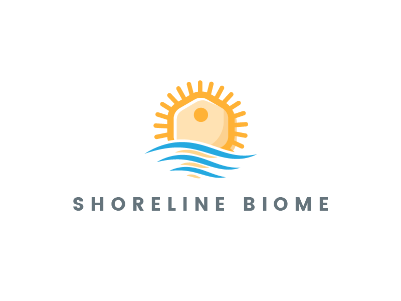 Shoreline Biome - Logo Concept 1 biology cell germ logo logodesign microbe microbiome ocean shoreline sun sunset