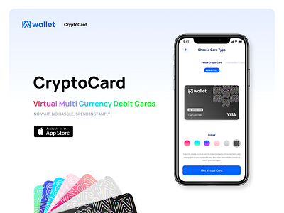 Crypto Card Concept | Wallet App app bank banking banking app clean design clean ui crypto crypto cards crypto exchange crypto homepage crypto landing page crypto wallet fintech app flat design hero banner hero section homepage iconography landing page concept web
