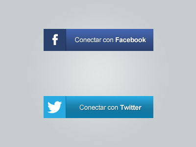 Facebook and Twitter Connect Buttons