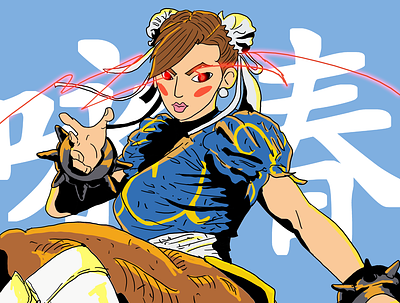 Chun Li capcom china chinese chun li chunli design fighter flat game girl illustration martial arts sega street fighter streetfighter videogame warrior