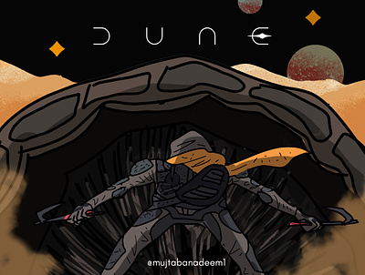 Arrakis, Dune, Worm, Fremen animation arrakis book cover cover art desert design dune flat flat art fremen illustration novel vector worm