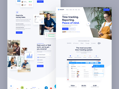 Time tracking landing page app hero homepage landing page sketch time tracking ui ux web design webasite