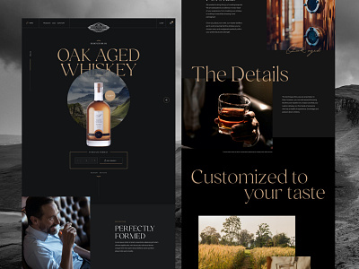 Designer Dram product page alcohol homepage landing page product sketch ui ux web design whiskey