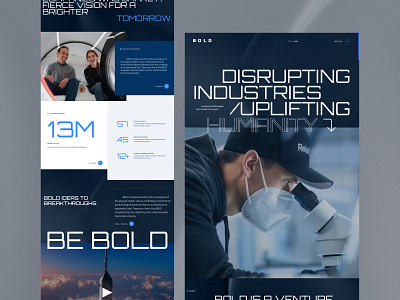 BOLD design homepage landing page space typography ui ux web design website