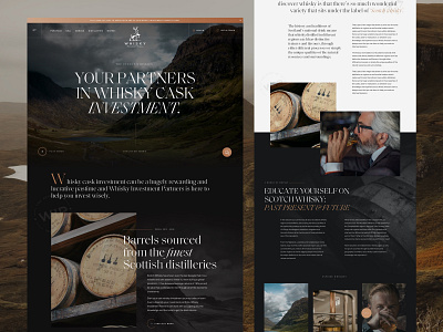 Whiskey Investment Partners alcohol homepage landing page layout navigation ui ux website whiskey whisky