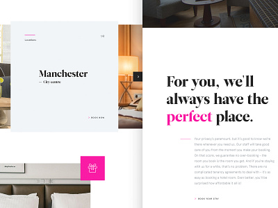 Hotel homepage concept design homepage hotel icon pink typography ui ux website