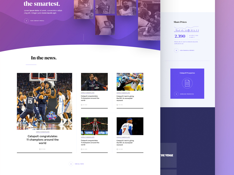 Sports Tech Corporate Site by Louis Saville on Dribbble