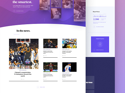 Sports Tech Corporate Site corporate data fitness homepage landing page news shares web design website