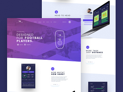 Product page colour data design football gradient graph icons landingpage product ui ux website