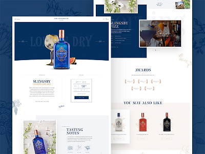 Product page alcohol cocktail design ecommerce gin landing page navigation product page recipe ui ux website