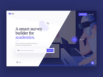 Landing page hero design homepage illustration landing page navigation ui ux video web website