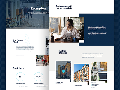 Pages design landing page news property real estate stats typography ui ux website