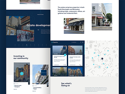 Pages landing page map news property real estate timeline ui ux website