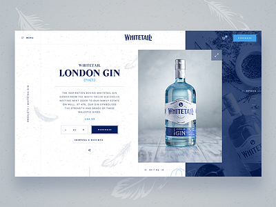 Product hero design ecommerce gin landing page navigation product typography ui ux website
