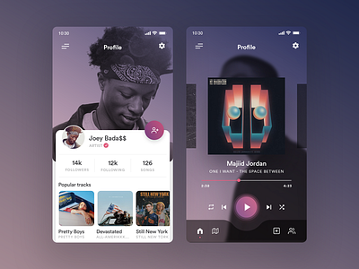 Music App app iphone mobile music phone player profile ui ux