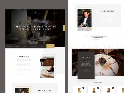 Restaurant homepage concept booking design drink food homepage landing page restaurant steak ui ux website