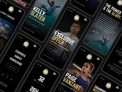 Players Academy Mobile dark homepage landing page mobile sketch sport sports typography ui ux web design