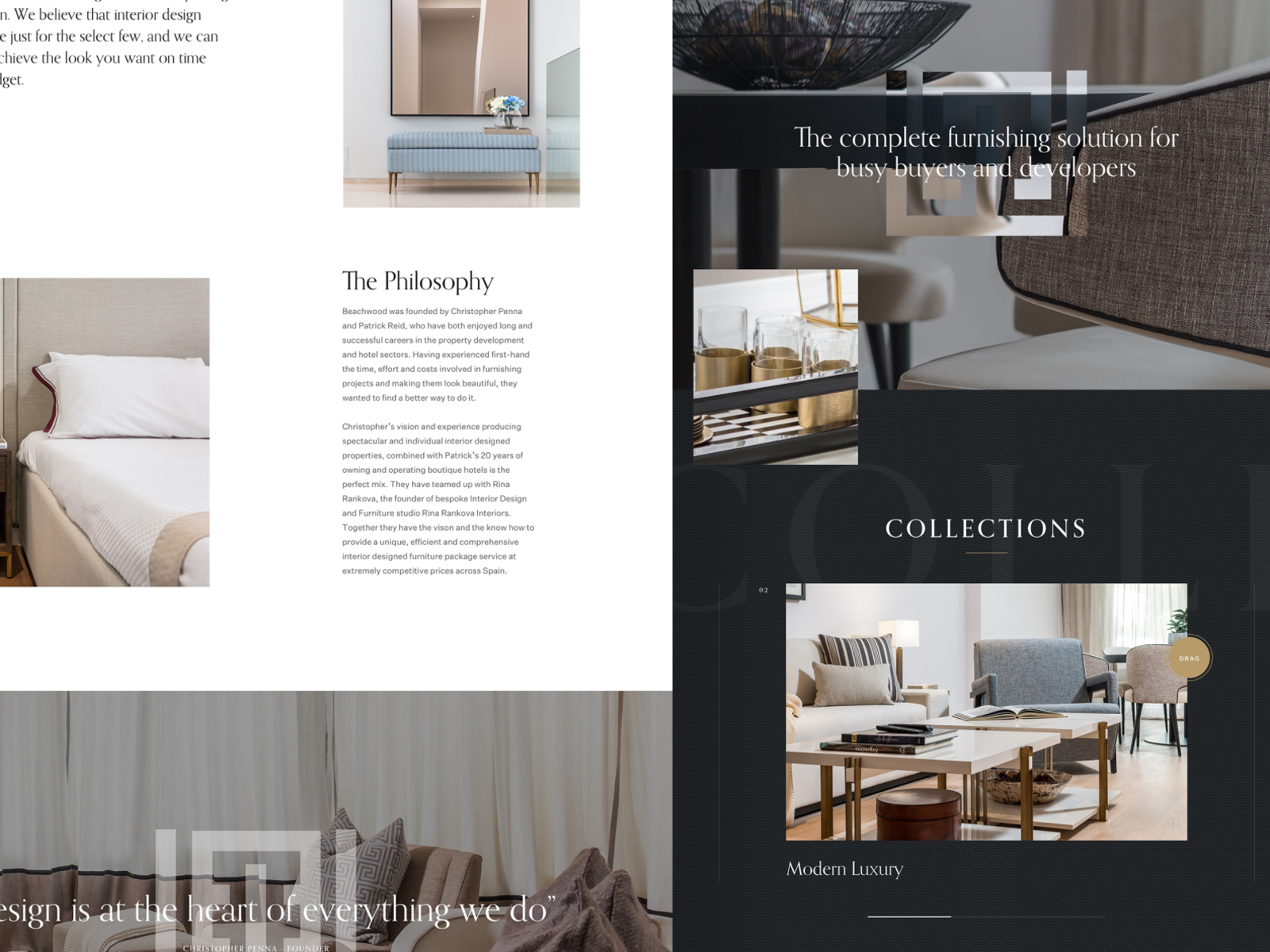 Interior design website by Louis Saville on Dribbble