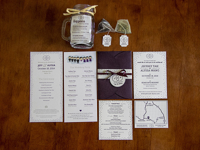Letterpress Wedding Suite favors invitations letterpress print program wedding
