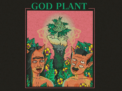 Worship acid artwork design grunge high hype illustration textured weed