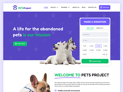 PetsProject dog dogdonation doghealthy dogtraining donate donation healthy pet pets training ui uiux ux