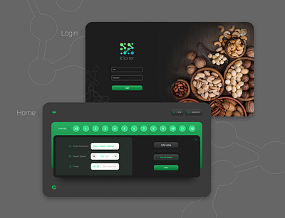 Pistachio Sorter Machine adobe xd botton dark dark mode design figma home home page login machine monitor nuts pistachio screen screen design sorting machine ui ui design ux xd