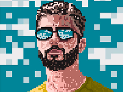 Guy With Glasses, Graphic Work, Pixel Graphics