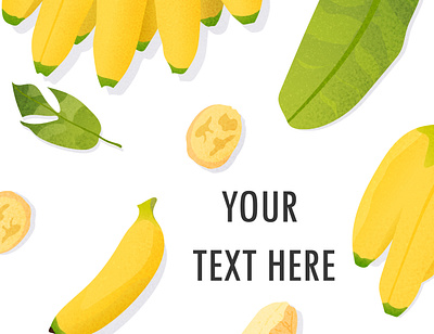 bananas on the white background inst background caption color design fresh healthy object open typography vector