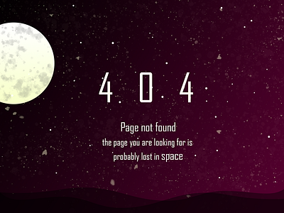 100 Days UI Challenge - 007 404 page daily 100 daily ui design photoshop space ui ui 100 web