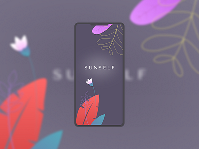 Sunself mobile app app design flat flower illustration mobile ui ux vector