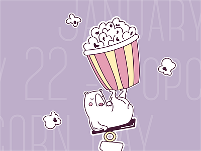 Popcorn's Bear animal bear design flat illustration personage popcorn ui vector