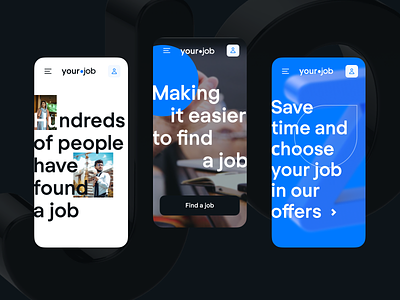 Job search mobile app concept app branding design flat typography ui ux vector