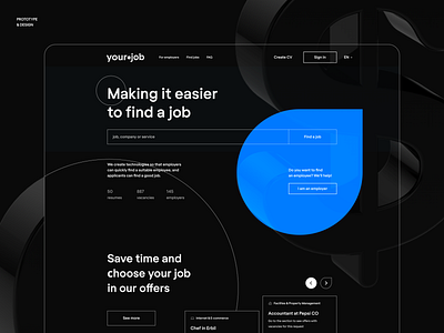 Job search website design flat job prototype typography ui ux vector website