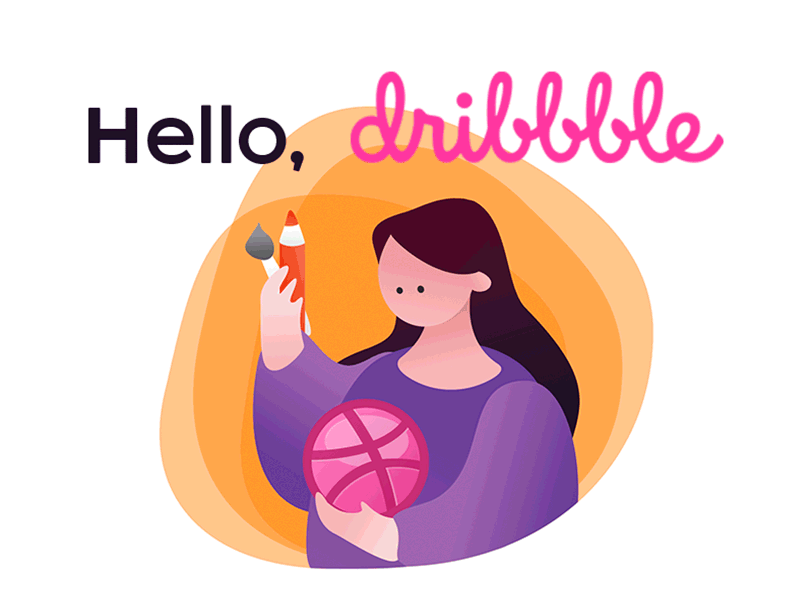 Hello dribbble! animation app design first shot flat hello dribbble illustration shot ui ux vector