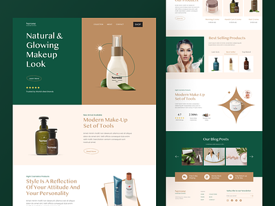 Nerone | Beauty Product Landing Page ✨ beauty beautyproduct beautyshop beautywebsite care cosmetic design eautycosmetic ecommerce landingpage natural naturalbeauty naturalcare products skin skincare ui ux website womanskincare