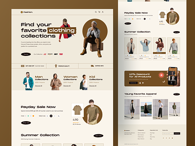 Ecommerce - Fashion landing page clean clothes clothing brand design e commerce ecommerce ecommerce app fashion fashion app fashion ui homepage landingpage minimal onlineshoping onlinestore shoping ui uiux userinterface website