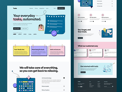 'todo : Automated tasks complete page concept🔥 daily task homepage landing page management minimal saas task task management task manager todo todo list ui uiux web website