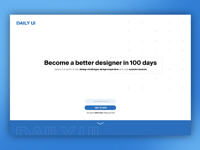 Reto 100. Redesign Daily UI Landing Page. 100 dailyui ui
