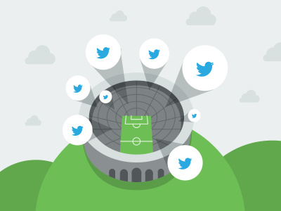 Stadium Tweets clean flat graphic illustration minimal stadium tweets