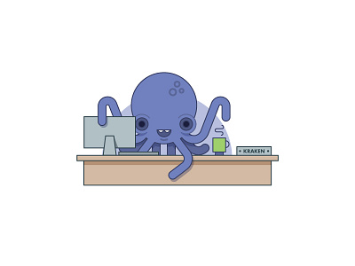 Let's get Kraken... clean illustration kraken minimal monster octopus simple squid