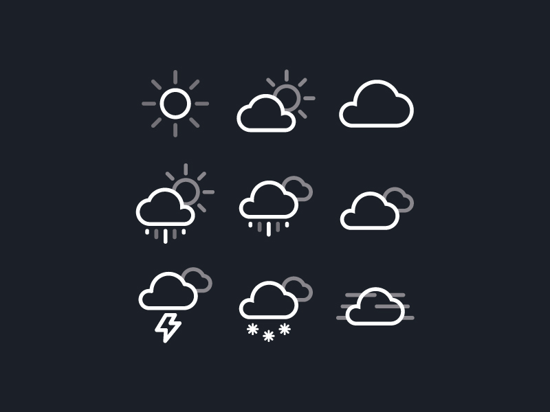 Weather Icons clean icons minimal mobile simple weather windows windows phone wp8