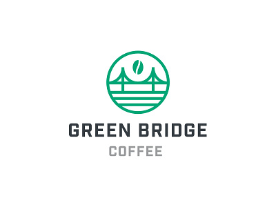 Green Bridge Coffee branding bridge bridge logo clean coffee coffee logo icon logo minimal