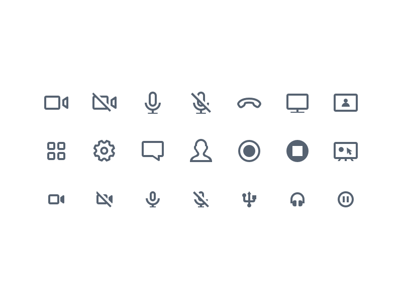 A/V Icons by Benjamin Krogh for MetaLab on Dribbble